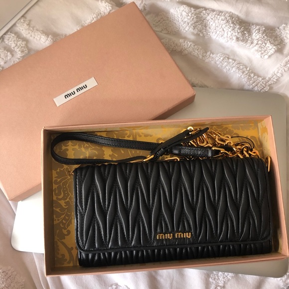 SOLD!Brand New MIU MIU Black Wallet on Chain - Picture 4 of 9